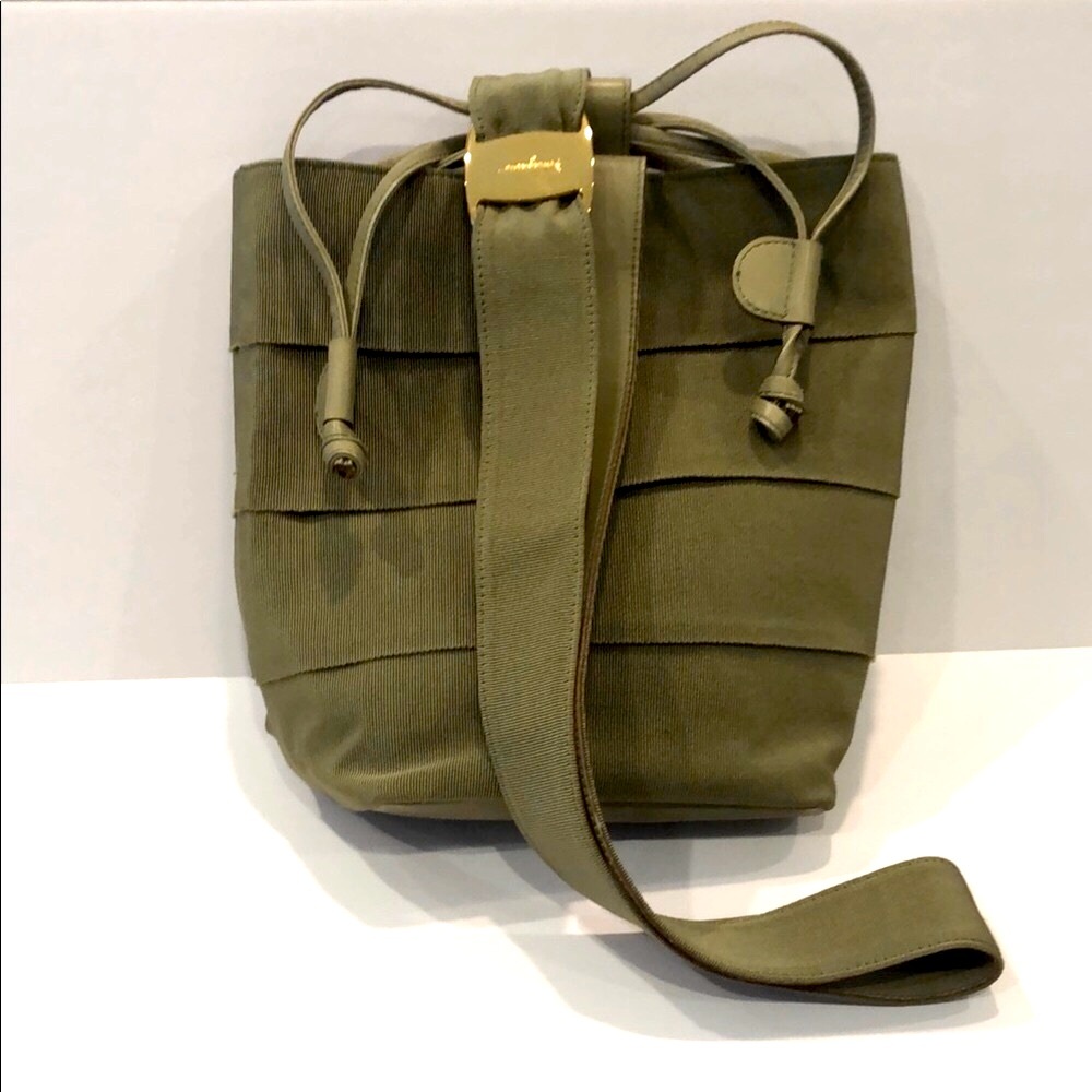 Authentic VTG Salvatore Ferragamo Tiered  Bucket  Tote Bag - Very Good Condition - Picture 2 of 9
